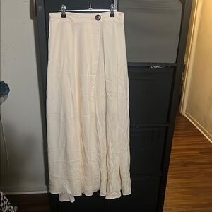 Elegant Cream Maxi Skirt